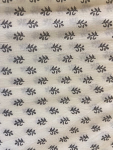 White geometric cotton printed fabric 3561