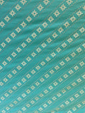 Teal blue geometric cotton printed fabric 3560