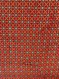 Maroon geometric cotton printed fabric 3565