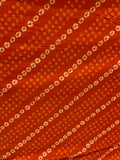 Orange  bandhani geometric cotton printed fabric 3592