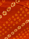 Orange  bandhani geometric cotton printed fabric 3592