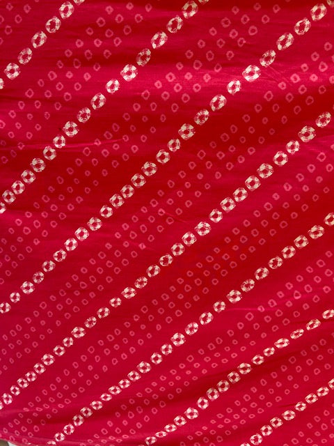 Pink  bandhani geometric cotton printed fabric 3592