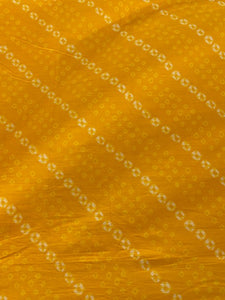 Mustard  bandhani geometric cotton printed fabric 3592