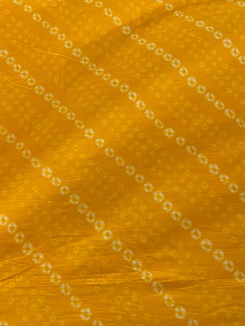 Mustard  bandhani geometric cotton printed fabric 3592