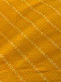 Mustard  bandhani geometric cotton printed fabric 3592