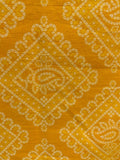 Mustard bandhani geometric cotton printed fabric 3593