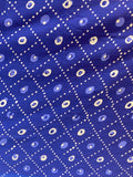 Blue geometric cotton kantha printed fabric 3597