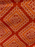 Orange bandhani geometric cotton printed fabric 3593