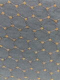 Bluish grey georgette thread and sequin all over embroidered fabric 1001