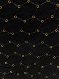 Bluish black thread and sequin all over georgette embroidered fabric 1001