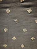 Ash grey thread and sequin butta georgette embroidered fabric 2569