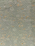 Earthy green thread and sequin all over lucknowi georgette  embroidered fabric 2550