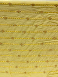 Yellow thread sequin and pearl all over georgette embroidered fabric 2111