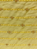 Yellow thread sequin and pearl all over georgette embroidered fabric 2111