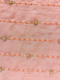 Light pink thread sequin and pearl all over georgette embroidered fabric 2111