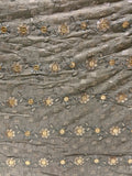 Grey sequin and thread all over chinon embroidered fabric 1002