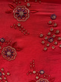 Red sequin and thread all over chinon embroidered fabric 1004