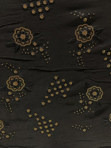 Black sequin and thread all over chinon embroidered fabric 1004