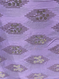 Lavender sequin and thread butta chinon embroidered fabric 1020