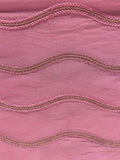 Pink sequin and thread all over georgette embroidered fabric 8958