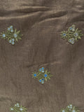 Green faux mirror with threadwork butta singar silk embroidered fabric 6955