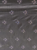 Grey faux mirror with threadwork butta singar silk embroidered fabric 6955