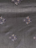 Grey faux mirror with threadwork butta singar silk embroidered fabric 6955