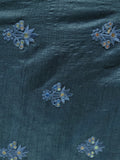 Peacock blue faux mirror with threadwork butta singar silk embroidered fabric 6955