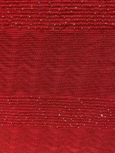 Red sequin and thread all over georgette embroidered fabric 11824