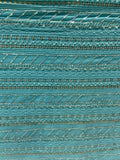 Teal blue sequin and thread all over georgette embroidered fabric 8900