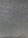 Grey sequin and thread all over upada silk embroidered fabric 6522