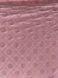 Pink sequin and thread all over upada silk embroidered fabric 6522