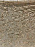 Beige sequin and thread allover chinon embroidered fabric 1867