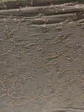 Earthy beige sequin and thread allover chinon embroidered fabric 1867