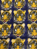 Blue tiger geometric animal satin printed 3536