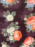 Wine floral georgette printed fabric 4834