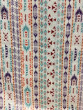 White geometric georgette printed fabric 4841