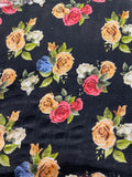 Black floral bhagalpuri silk printed fabric 4808