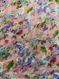 Peach floral bhagalpuri silk printed fabric 4807