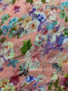 Peach floral bhagalpuri silk printed fabric 4807