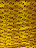 Yellow floral geometric hand block gaji silk printed fabric 4809