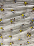 Offwhite dyeable thread work butta pure mul cotton embroidered fabric 3634