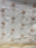 White dyeable gota butta with border kota checks doria embroidered fabric 3698