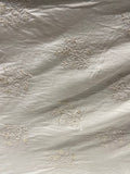 Offwhite dyeable threadwork and sequin butta pure mul cotton embroidered fabric 3629