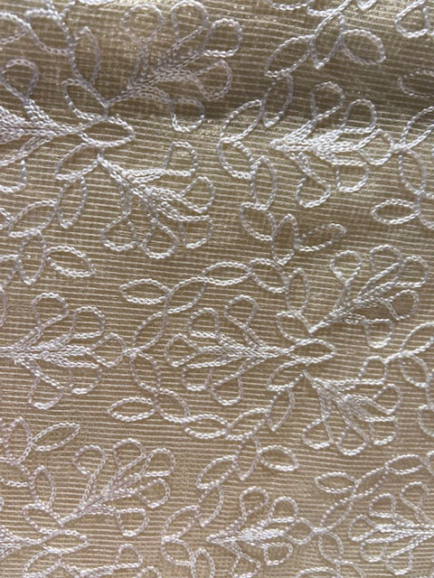 Beige threadwork allover kota checks doria embroidered fabric 1959