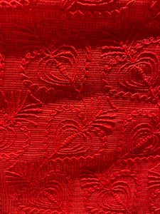 Red threadwork allover kota checks doria embroidered fabric 1963