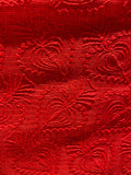 Red threadwork allover kota checks doria embroidered fabric 1963