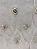 White dyeable faux mirror gota with thread butta georgette embroidered fabric 1926