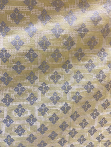 Yellow geometric cotton printed fabric 3553