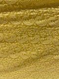 Yellow lucknowi chikankari georgette embroidered fabric 3657